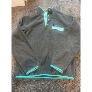 PATAGONIA SNAP SYNCHILLA WOMENS GRAY FLEECE PULLOVER JACKET-large